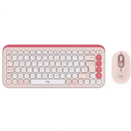 TECLADO Y MOUSE WIRELESS LOGITECH POP ICON ROSA