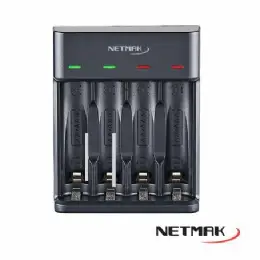 CARGADOR DE PILAS AA/AAA USB NETMAK NM-CH4