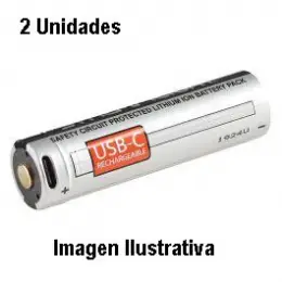 PILA LITIO ION 18650 3.7V 2500 MAH RECARGABLE USB X2 VINNIC