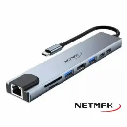 DOCK STATION USB-C NETMAK NM-8EN1