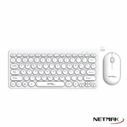 TECLADO Y MOUSE WIRELESS NETMAK KB850-W BLANCO