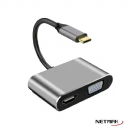 ADAPTADOR TYPE C NM-4EN1 USB-C/HDMI/USB-B/VGA/USB-C