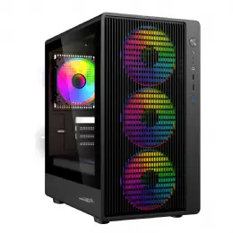 GABINETE SENTEY BLACKFIRE BLACK 4 FANS ARGB