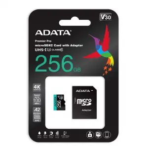 MEMORIA MICRO-SD 256 GB. ADATA CLASS 10 U3 V30S