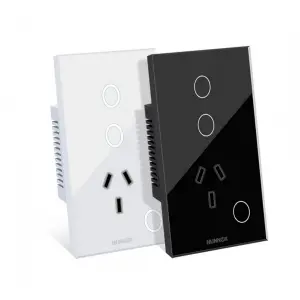 TOMA Y PUNTO WIFI HUNNOX NEGRO 2 CANALES