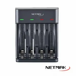 CARGADOR DE PILAS AA/AAA USB NETMAK NM-CH4