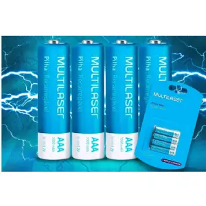PILAS RECARGABLES AAA 1000 MAH X4 MULTILASER CB050