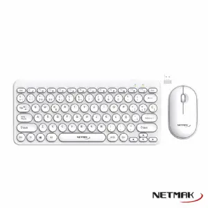 TECLADO Y MOUSE WIRELESS NETMAK KB850-W BLANCO