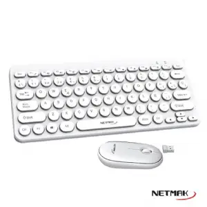 TECLADO Y MOUSE WIRELESS NETMAK KB850-W BLANCO