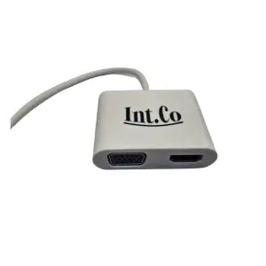 ADAPTADOR USB-C A HDMI/VGA Y USB-C PD INT.CO KQ-018