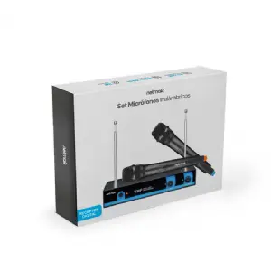 MICROFONOS INALAMBRICOS C/BASE PACK X2 NETMAK NM-MC25