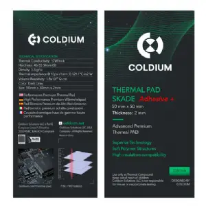 PAD TERMICO COLDIUM SKADE 50x50x2 ADHESIVE M3 PLUS (17W/mk)