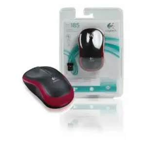 MOUSE WIRELESS LOGITECH M185 RED