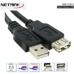 CABLE EXTENSION USB 3M NETMAK NM-C09 3